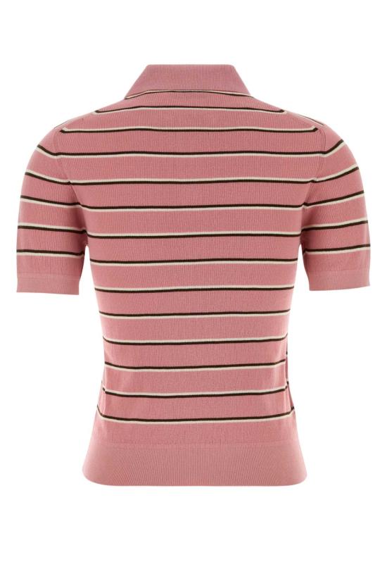 26SS 미우미우 폴로 티셔츠 MMLB35SOOO183M F0028 Stripped - MIU MIU