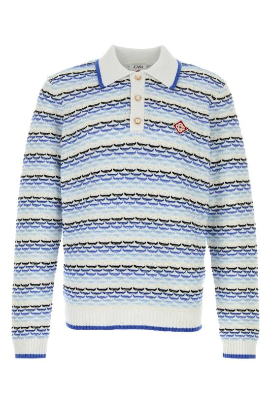 26SS 카사블랑카 폴로 티셔츠 MSP26KW133401 BLUE Printed