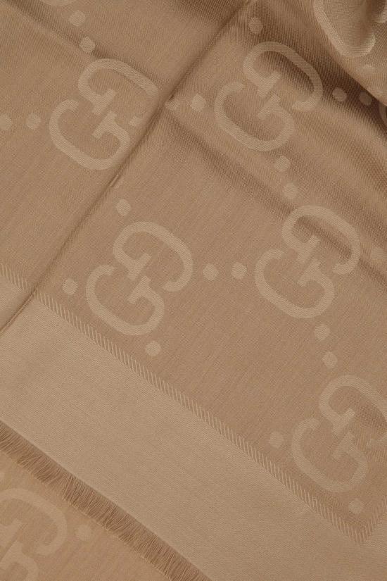 26SS 구찌 GG 자카드 실크 울 숄 6636713GC43 9800 Beige o Tan