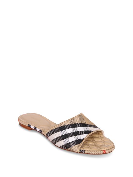26SS 버버리 체크 패치 슬라이드 8119528 B9368 Beige - BURBERRY