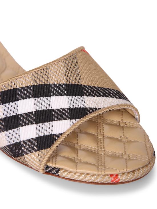 26SS 버버리 체크 패치 슬라이드 8119528 B9368 Beige - BURBERRY