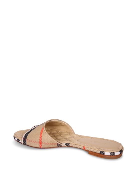 26SS 버버리 체크 패치 슬라이드 8119528 B9368 Beige - BURBERRY