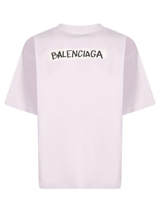 26SS 발렌시아가 마스킹 테이프 티셔츠 미디움 핏 764235 TTVL6 9012 White - BALENCIAGA