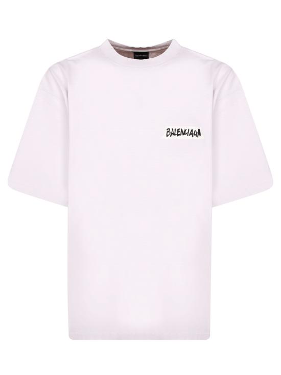 26SS 발렌시아가 마스킹 테이프 티셔츠 미디움 핏 764235 TTVL6 9012 White