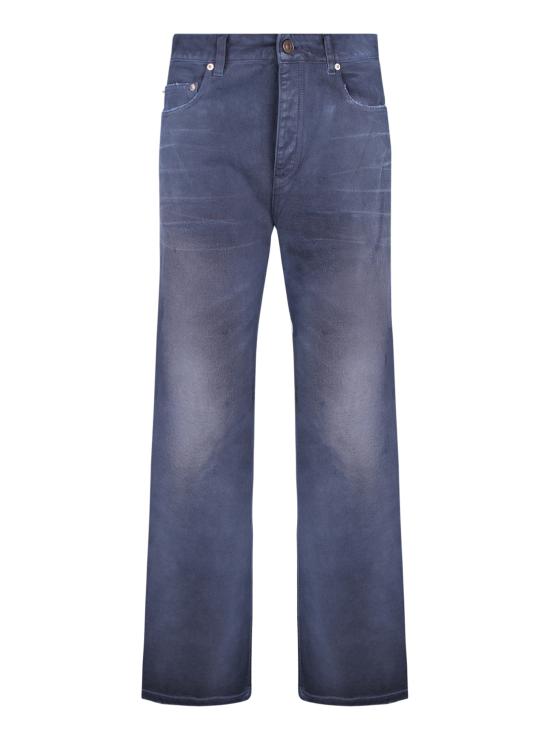 26SS 발렌시아가 커브드 니 팬츠 857194 TTW64 8074 Blue