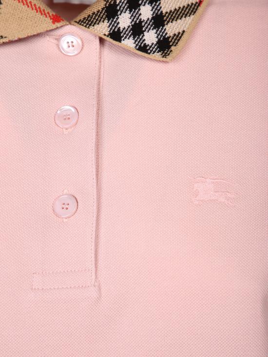26SS 버버리 체크 칼라 코튼 폴로 셔츠 8118956 C2989 Pink - BURBERRY