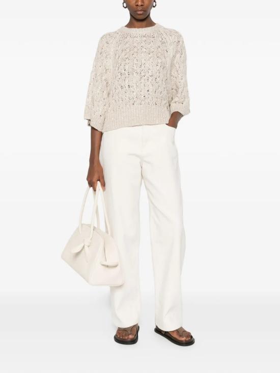 26SS 브루넬로 쿠치넬리 긴팔 티셔츠 MEA371100CLY85 Beige - BRUNELLO CUCINELLI