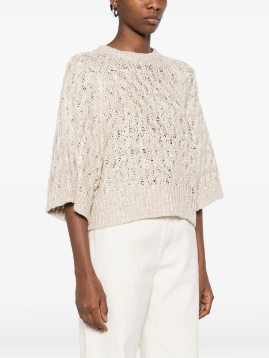 26SS 브루넬로 쿠치넬리 긴팔 티셔츠 MEA371100CLY85 Beige - BRUNELLO CUCINELLI