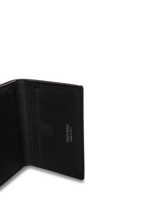26SS 톰포드 그레인 레더 로고 폴디드 카드 홀더 Y0279 LCL158S NAA Black - TOMFORD