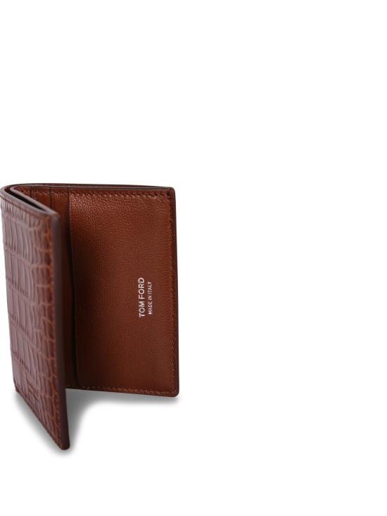 26SS 톰포드 크로커다일 엠보스드 레더 폴디드 카드 홀더 Y0417 LCL439S EBN Beige - TOMFORD