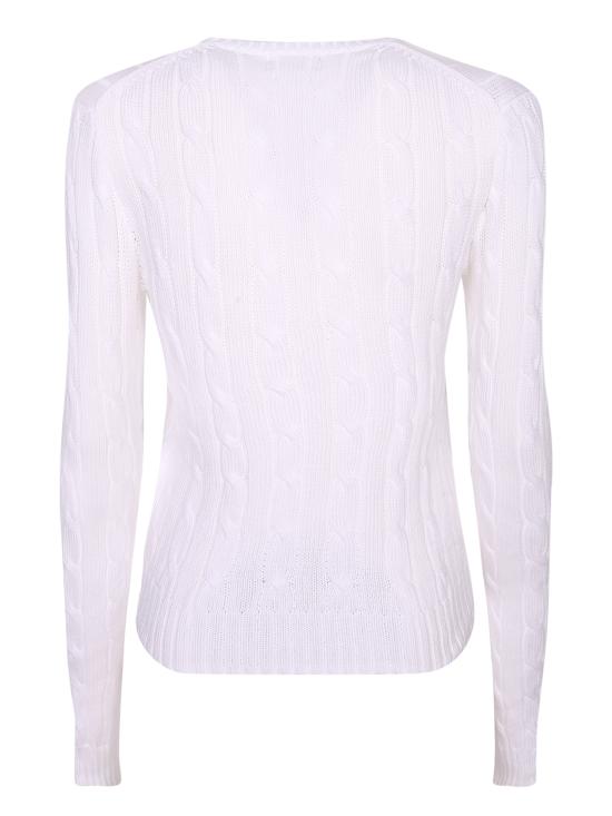  폴로 랄프로렌 폴로 자수 케이블 니트 스웨터  211971869 007 White - POLO RALPH LAUREN