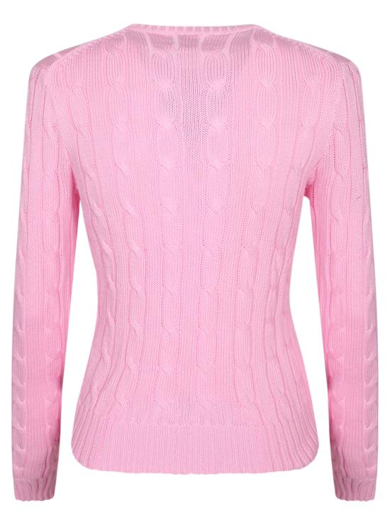  폴로 랄프로렌 폴로 자수 케이블 니트 스웨터  211971869 010 Pink - POLO RALPH LAUREN