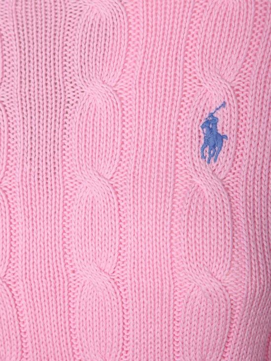  폴로 랄프로렌 폴로 자수 케이블 니트 스웨터  211971869 010 Pink - POLO RALPH LAUREN