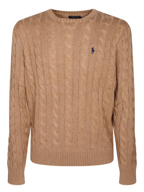 폴로 랄프로렌 로고 자수 케이블 니트 스웨터 710775885 014 Beige