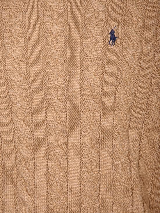  폴로 랄프로렌 로고 자수 케이블 니트 스웨터 710775885 014 Beige - POLO RALPH LAUREN
