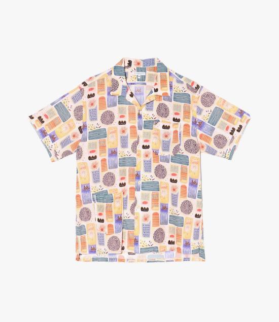  엔지니어드가먼츠 반팔 셔츠 엔지니어드 가먼츠 캠프 셔츠 멀티 컬러 텐셀 자메이카 프린트