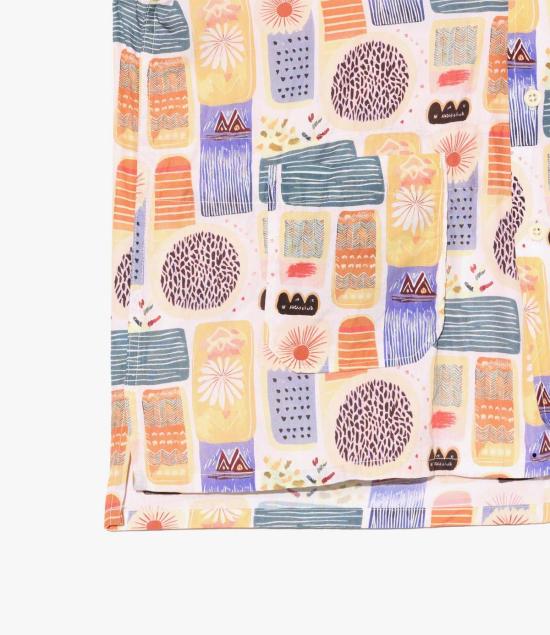  엔지니어드가먼츠 반팔 셔츠 엔지니어드 가먼츠 캠프 셔츠 멀티 컬러 텐셀 자메이카 프린트 - ENGINEERED GARMENTS