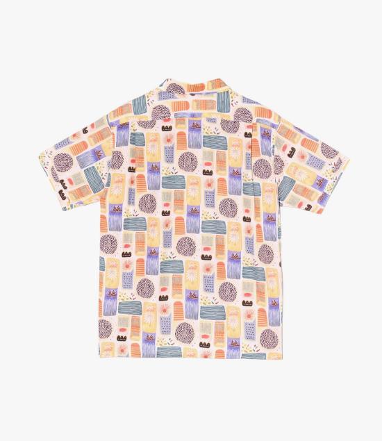  엔지니어드가먼츠 반팔 셔츠 엔지니어드 가먼츠 캠프 셔츠 멀티 컬러 텐셀 자메이카 프린트 - ENGINEERED GARMENTS