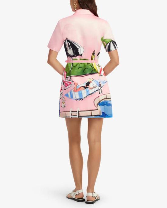  레오 린 숏 원피스 브리짓 미니 드레스 리비에라 프린트 - LEO LIN