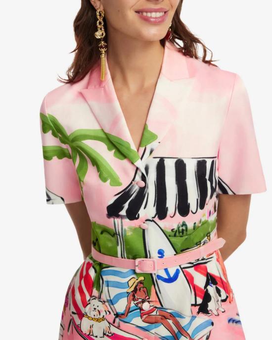  레오 린 숏 원피스 브리짓 미니 드레스 리비에라 프린트 - LEO LIN