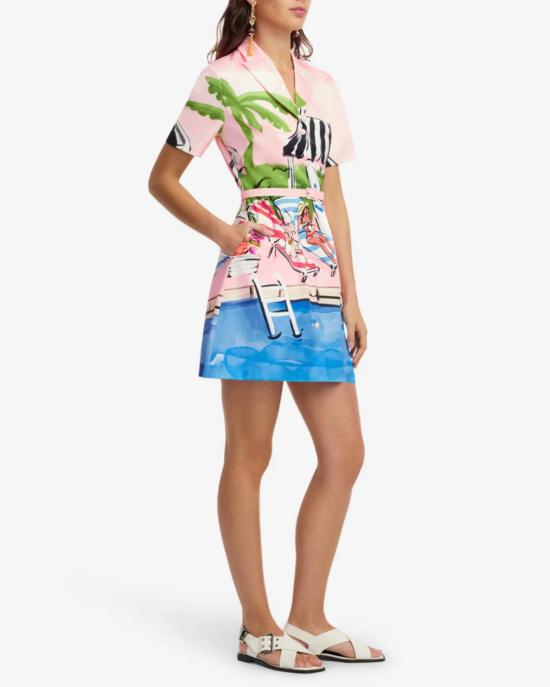 레오 린 숏 원피스 브리짓 미니 드레스 리비에라 프린트 - LEO LIN