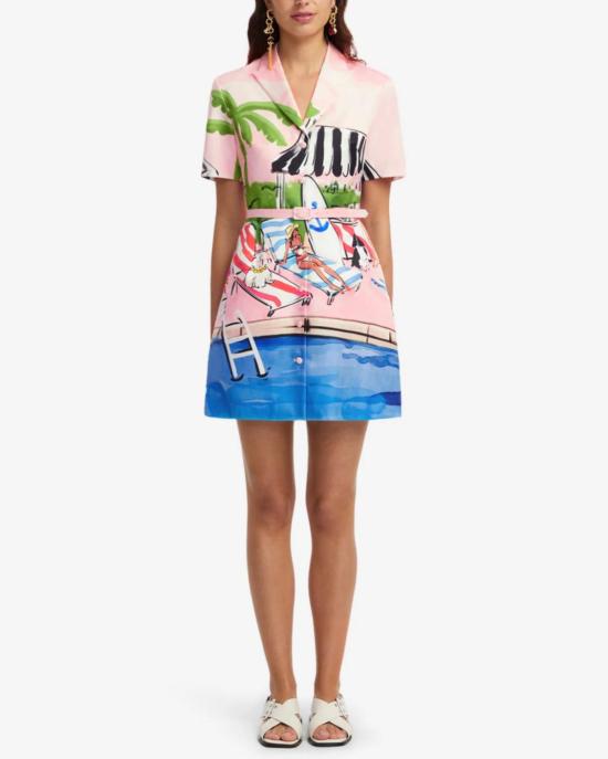 레오 린 숏 원피스 브리짓 미니 드레스 리비에라 프린트 - LEO LIN