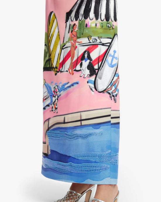  레오 린 롱 원피스 아바 뷔스티에 맥시 드레스 리비에라 프린트 - LEO LIN