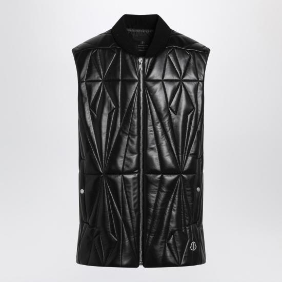 26SS 릭오웬스 몽클레어 가죽 자켓 MU01F1A10M8116 Black