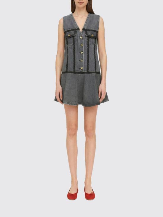 26SS 가니 리지드 데님 미니 드레스 A1030102 259 Charcoal