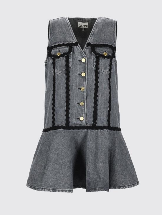 26SS 가니 리지드 데님 미니 드레스 A1030102 259 Charcoal - GANNI