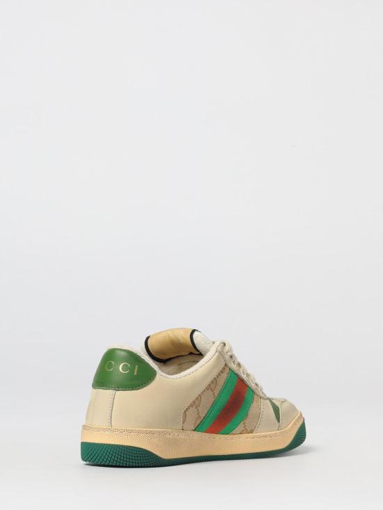 25FW 구찌 스크리너 레더 스니커즈 5704439Y920 9666 Sand - GUCCI
