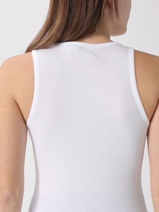 26SS 가니 소프트 코튼 립 탱크 탑 T3897 151 White - GANNI