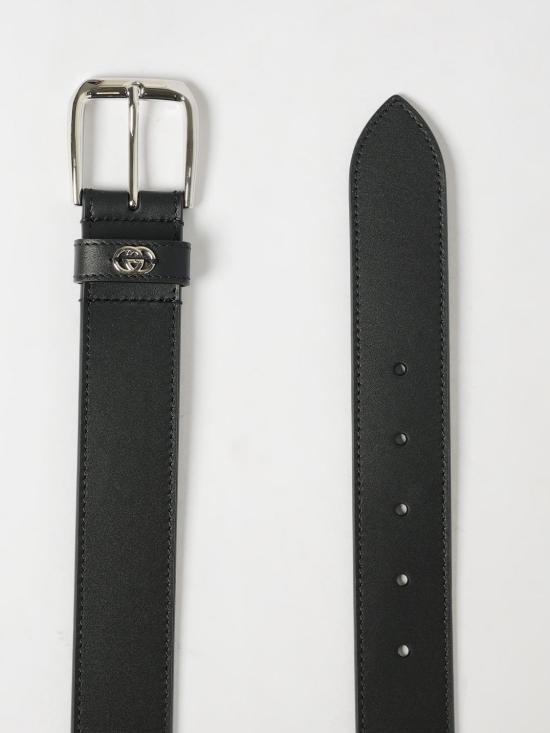 25FW 구찌 스퀘어 버클 인터로킹 G 벨트 673921AP00N 1000 Black - GUCCI
