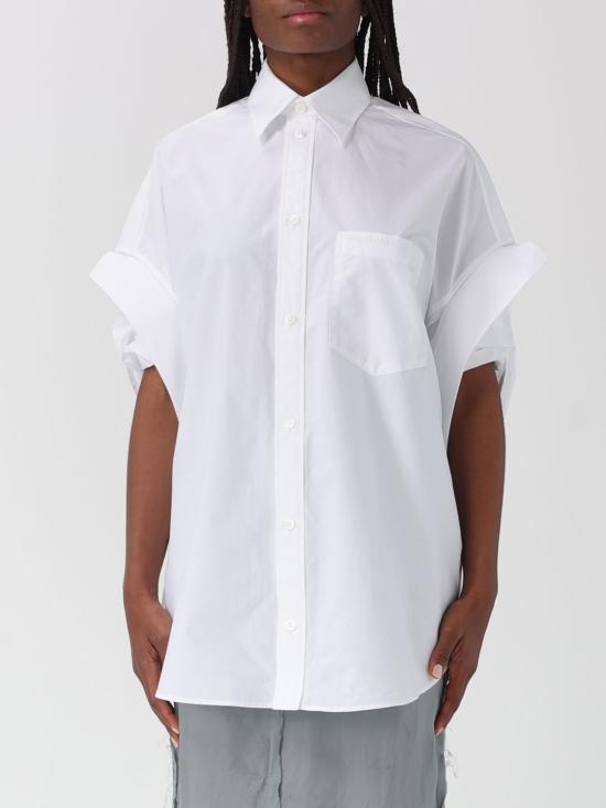 25SS 발렌시아가 셔츠 834033 TNM60 9000 White