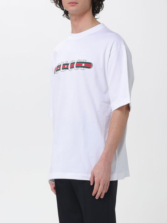 26SS 구찌 프린트 디테일 코튼 저지 티셔츠 784361XJGKB 9074 White - GUCCI