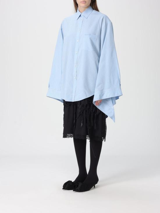 25SS 발렌시아가 노티드 커프 블라우스 830990 TSO25 3965 Gnawed Blue - BALENCIAGA