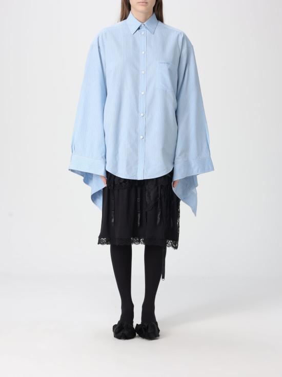 25SS 발렌시아가 노티드 커프 블라우스 830990 TSO25 3965 Gnawed Blue