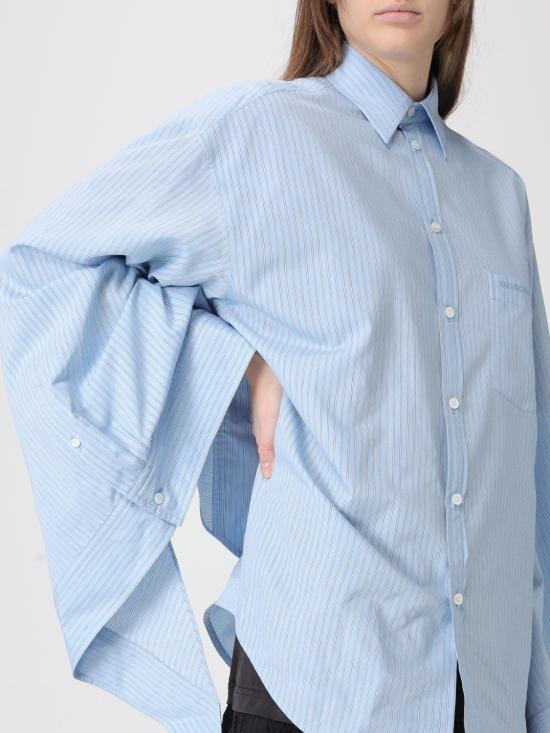 25SS 발렌시아가 노티드 커프 블라우스 830990 TSO25 3965 Gnawed Blue - BALENCIAGA