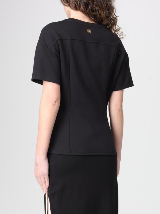 26SS 엘리자베타프랜치 반팔 티셔츠 MA00461E2 110 Black - ELISABETTA FRANCHI