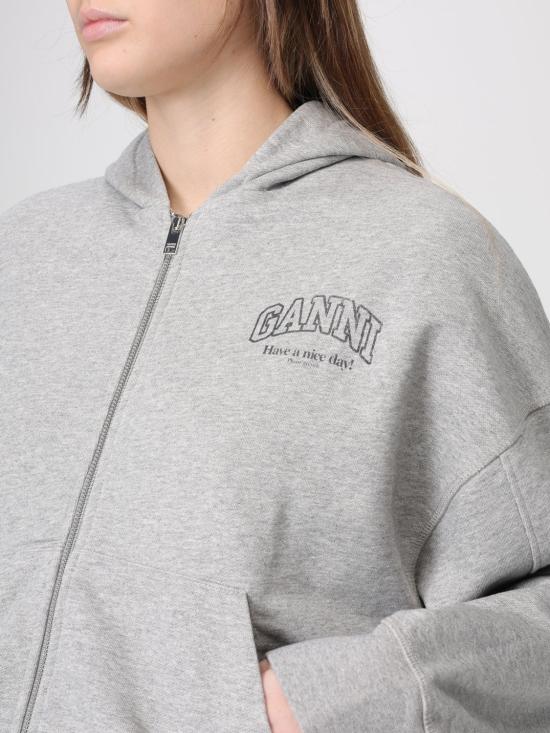 26SS 가니 에센셜 집업 후디 A1060023 920 Yellow Cream - GANNI