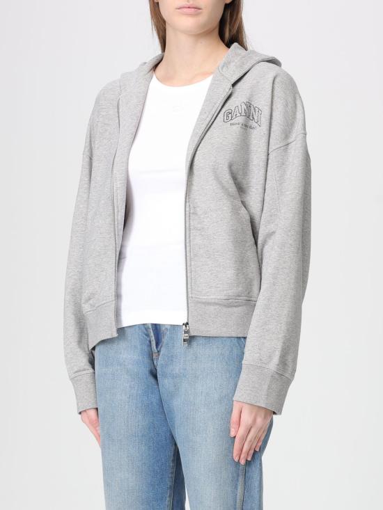 26SS 가니 에센셜 집업 후디 A1060023 920 Yellow Cream - GANNI