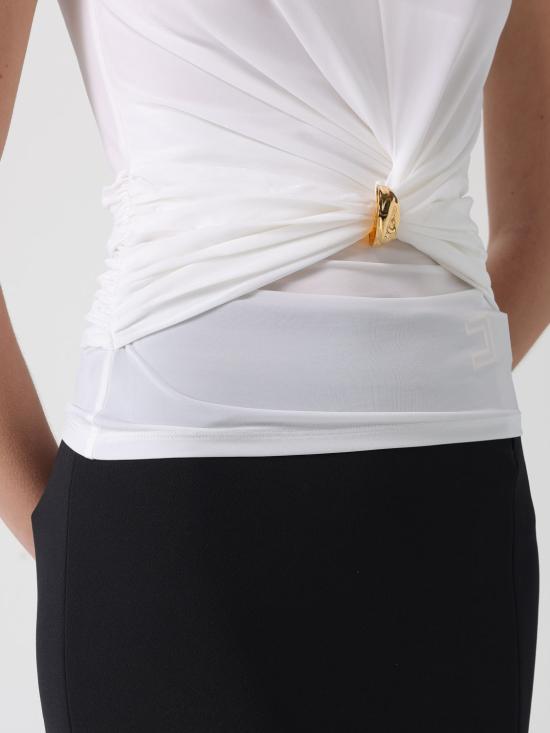 26SS 엘리자베타프랜치 민소매 티셔츠 TO03761E2 360 Ivory - ELISABETTA FRANCHI