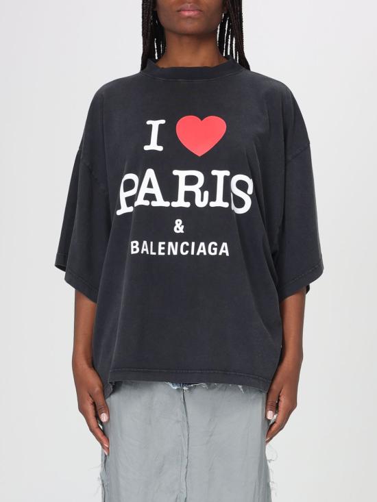 25SS 발렌시아가 반팔 티셔츠 818431TRVU9 1041 Black