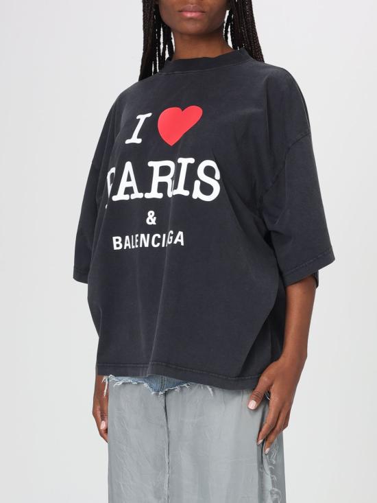 25SS 발렌시아가 반팔 티셔츠 818431TRVU9 1041 Black - BALENCIAGA