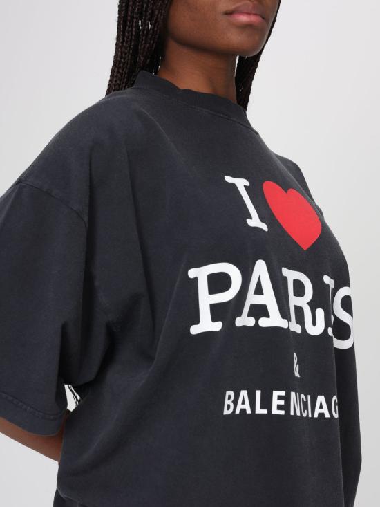 25SS 발렌시아가 반팔 티셔츠 818431TRVU9 1041 Black - BALENCIAGA