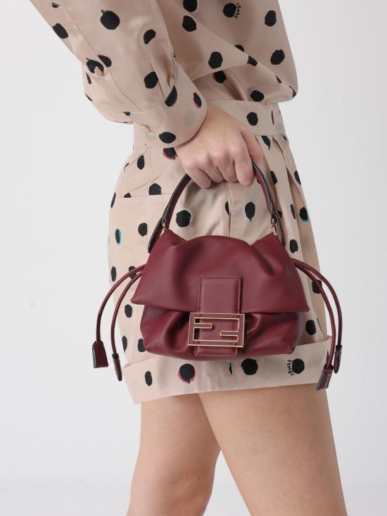26SS 펜디 맘마 바게트 나파 레더 미니백 8BS105ABVE F0YPU Burgundy - FENDI