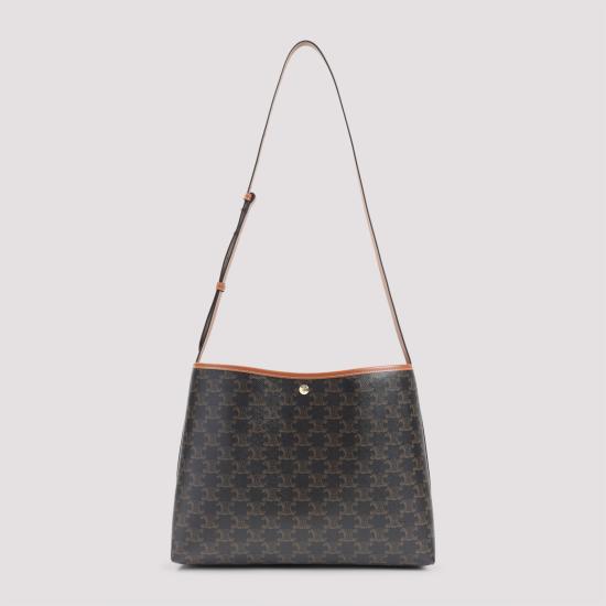 26FW 셀린느 트리옹프 캔버스 카프스킨 소프트 쇼퍼 백 123912GXC 04LU TAN DOM - CELINE