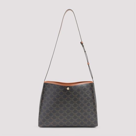 26FW 셀린느 트리옹프 캔버스 카프스킨 소프트 쇼퍼 백 123912GXC 04LU TAN DOM - CELINE
