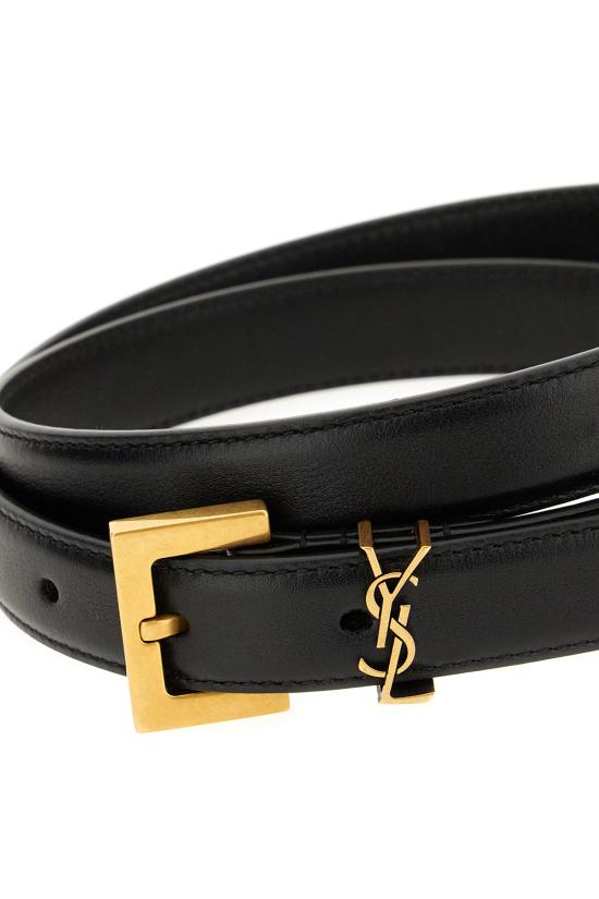 26FW 생로랑 카산드라 씬 스퀘어 버클 벨트 554465BOO0N 1000 NERO - SAINT LAURENT