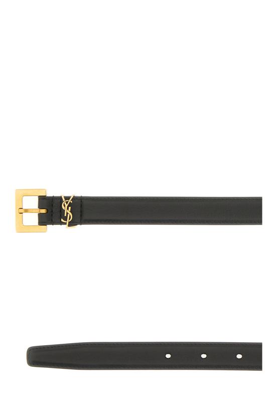 26FW 생로랑 카산드라 씬 스퀘어 버클 벨트 554465BOO0N 1000 NERO - SAINT LAURENT